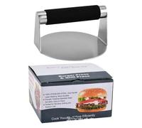 304 stainless steel hamburger meat press, thickened cake press, hand-held cake mold, round square pressing plate teppanyaki tool, a variety of handles are optional