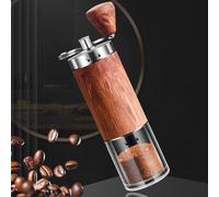 304 Stainless Steel Hand Burr Coffee Grinder with Customizable Crank Mill Portable - Layout for Home Grain Travel Foldable Office Wood Brown Finish