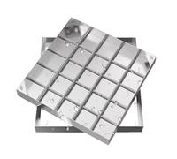 304 Stainless Steel Heavy Duty Invisible Manhole Cover Customizable Height 5cm/8cm Durable Outdoor Sewer Cover for Yard Driveway & Pavement (90x90cm/35.4x35.4in)