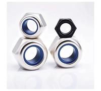 304 Stainless Steel Hex Nylon Insert Lock Nut Multicolor M2-M16 Pack(Black Zinc,M5 (50pcs))