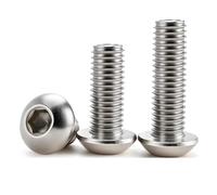 304 Stainless Steel Hex Screw ISO7380 Hexagon Socket Allen Bolts Metal Machine Threaded Screws M2 .5 M3 M4 M5 M6 M8 M10 M12(16mm (10Pcs),M3)