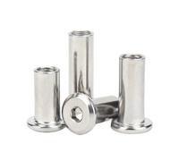 304 Stainless Steel Hex Socket Barrel Nuts M2-M10 Binding Insert Rivet Nut for TV Wall Mount Furniture(M2(D 3mm) 20pcs,Length 35mm)