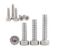 304 Stainless Steel Hex Socket Head Cap Self Tapping Screw Flat Tail M1.7 M2 M2.3 M2.6 M3 M3.5 M4 M5 M6(M5x10mm-20pcs)