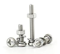304 Stainless Steel Hex Socket Round Head Screws and Bolts Kit with Nuts and Flat Washers(M5*180 mm10set)