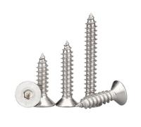 304 Stainless Steel Hex Socket Self Tapping screw M2 M3 M4 M5 Hexagon Countersunk Flat Head Self-Tapping Wood Furniture Screws(18mm,M4 (50pcs))