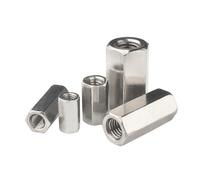 304 Stainless Steel Hexagon Hex Extended Long Rod Coupling Nut Connector Joint Tubular M3 M4 M5 M6(M3x6x6mm-10pcs)
