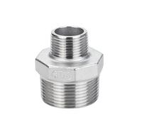 304 Stainless Steel Hexagonal Outer Wire on Wire Variable Diameter Head External Tooth Direct Short Joint Straight Through Internal Pipe Fitting 1 inch(G1*G1/8)