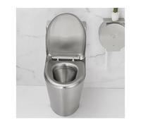 304 Stainless Steel High-Efficiency Flush Toilet, Comfortable Seat Height, Anti-Cracking, Dual-Flush Water-Saving, Wall or Floor Drainage