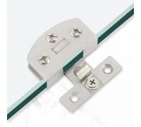 304 Stainless Steel Hinge for Frameless Wine Cabinet Glass Door, Locking securely at a Right Angle with Rubber Padding to Prevent Slipping and Damage (S)