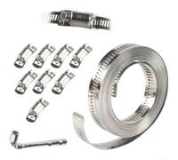 304 Stainless Steel Hose Clamp Set 4pcs Rust-Proof(3.5m with 8 fastener) | 304 stainless steel, rust-proof, 91-114mm range, 4-pack set, automotive marine use