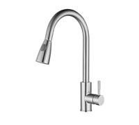 304 Stainless Steel Hot and Cold Kitchen Pull-Out Faucet, A Brushed Color