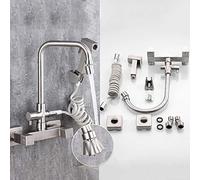 304 Stainless Steel, hot and Cold Water Mixing Faucet, Wall Mount Kitchen faucets, Concealed, Large Seven-Tube Pull-Out Spray, Sink Laundry Pool Faucet-Big Seven Tube sw,Big Seven Tube Swing Spray