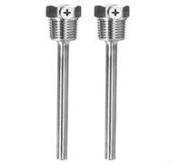 304 stainless steel immersion sleeves 2 pieces with locking screw and G1/2 thread protecting temperature sensors in demanding environments like solar panels and water tanks (8 * 100)
