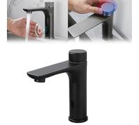 304 Stainless Steel Infrared Sensor Faucet with Hot and Cold Water Mixer for Bathroom Sink, Touchless Automatic Kitchen Tap(Black)