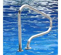 304 Stainless Steel Inground Pool Handrail - 31.5"x31.5" Safety Rail with Base Plate, Heavy-Duty 1.5mm Thickness, Easy Installation for Enhanced Stability and Support