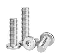 304 Stainless Steel Inner Hex Screws M2~M10 Flat Bevel Hexagon Socket Machine Screw Bolt Fastening Nail(10mm,M6-5pcs)
