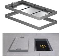 304 Stainless Steel Inspection Cover with Hidden Handle Durable Rectangular Design RustResistant 50x50 cm Indoor/Outdoor Use Secure Access Solution.
