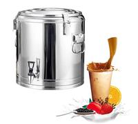 304 Stainless Steel Insulated Beverage Dispenser, Commercial Large Coffee Milk Tea Insulated Barrel, Thermos Bucket Stainless Steel Beverage Dispenser for Tea, Water, Coffee (10L,With faucet