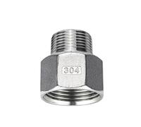 304 Stainless Steel Internal and External Wire Variable Diameter Head Internal to External Thread Joint Hexagonal Thread reducing Pipe clamp Direct G3/8(G1-1/2 Inside*G3/4 Outside)