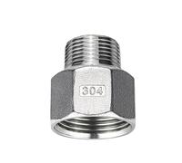 304 Stainless Steel Internal and External Wire Variable Diameter Head Internal to External Thread Joint Hexagonal Thread reducing Pipe clamp Direct G2-G4(G4 Inside*G3 Outside)