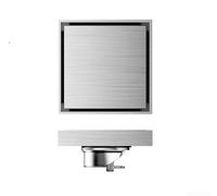 304 Stainless Steel Invisible Floor Drain Square 10x10cm for Bathroom for tile Insert Shower Drain with Self-Sealing Trap Essential to Prevent Drains Clogging for Bathroom, Laundry, Bathtub(15*15cm)