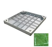 304 Stainless Steel Invisible Square Inspection Cover & Frame 80x80 cm for Drainage Basin Yard Walkway Parking Commercial & Industrial Areas