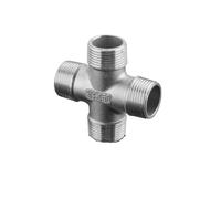 304 Stainless Steel Joint Wire Direct External Wire tee Elbow 6 Minutes to 4 Minutes Variable Diameter Water Pipe Accessories G3/4(G3/4 External Thread Four-Way)