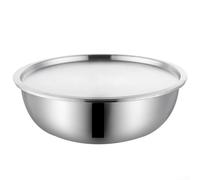 304 Stainless Steel Kitchen Basin Thickened With Lid For Home Use Cooking Kneading Dough Beating Eggs And Serving Food(20cm-1350ml)