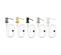 304 Stainless Steel Kitchen Sink Mounted Soap Dispenser Pump with Silicone Hose for Liquid Dish Soap Lotion and Compatibility (Gold)