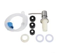 304 Stainless Steel Kitchen Sink Mounted Soap Dispenser Pump with Silicone Hose for Liquid Dish Soap Lotion and Compatibility (Silver)