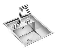 304 Stainless Steel Kitchen Sink - Stylish Hidden Single Bowl with Foldable Faucet Durable & Space-Saving Design Ideal for Modern Kitchens Versatile Tabletop Installation