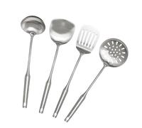 304 Stainless Steel Kitchen Utensils Set 4 Pcs 38cm Long Cooking Utensil, Spatula, Soup Spoon, Leaking Shovel, Turner Kitchen Tools Set