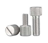 304 Stainless Steel Knurl Flat Head Hand Tighten Curtain Wall Glass Thumb Screw Bolt M2 .5 M3 M4 M5 M6 M8(B,M2x8 (5Pcs))