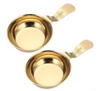 304 Stainless Steel Korean Sauce Spoon and Hanging Chopsticks Set with Dipping Bowl for Food Serving and Table Use (gold)