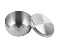 304 Stainless Steel Korean Style Covered Bowl Single Layer Rice Bowl with Lid Suitable for Kitchen Use and Outdoor Picnics Hiking and Fishing (8.5cm)