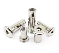 304 Stainless Steel Large Flat Hex Socket Sleeve Butt Nuts M3-M10, Furniture Insert Rivet Joint Connector Cap Nuts(M5 1pc,65mm length)