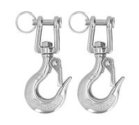 304 Stainless Steel Lifting Hook, Heavy Duty, Polished Surface with Removable Latch - Durable Construction Equipment Hook, 360 Degree Rotation, Versatile Use for Cranes and (type 1)