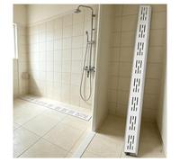 304 Stainless Steel Linear Drain Narrow Channel Drain Grate Long Rectangle Shower Floor Channel for Courtyards, Gardens, and Patios(W5xH3cm/2x1.2in)