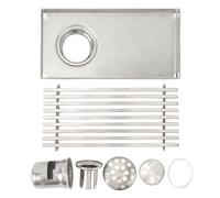 304 Stainless Steel Linear Shower Drain Thickened Lengthened 8 Inch Linear Shower Drain 20x10CM for 50MM Pipe (Side Drain)