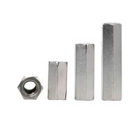 304 Stainless Steel Long Hex Coupling Nuts DIN6334, Metric Threaded Rod Coupler Standoff Spacer, M5 M6 M8 M10 M12 M14 M16 (10,M10 x 30mm)