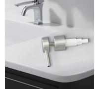 304 Stainless Steel Lotion Head for 25mm Bottle, Electroplated Brushed Metal Soap Dispenser Top with 14cm Tube, Accurate 2ml Press for Home Bath Kitchen, Silver(E)