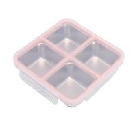 304 Stainless Steel Lunch Box Leakproof Reusable Snack Container 4 Compartment Divided Food Storage Container Portion Control for On The Go Freezer Safe (Red)