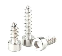 304 Stainless Steel M2-M6 Allen Hex Hexagon Socket Cap Round Head Self Tapping Screw, 10pcs, M5x50mm