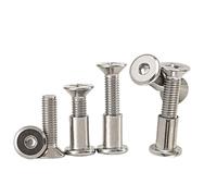304 Stainless Steel M6 Cross Countersunk Head Locking Screws and Nuts Kit, 50 Sets, Furniture Connector Fasteners Fixing screws(M6*8 (50 sets))