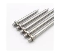 304 Stainless Steel M8 PVC 80mm to 400mm Length PVC Pipe Clamp Nail Straight Bolt(M8x100mm 5pcs)