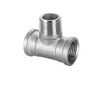 304 Stainless Steel Male Female Thread Tee Connector BSPT Pipe Connector Fitting 1/4" 3/8" 1/2" 3/4" 1" 1-1/4" 1-1/2" 2"(Female Male thread-02,1/2")