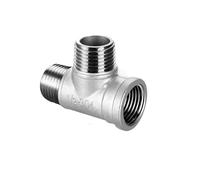 304 Stainless Steel Male Female Thread Tee Connector BSPT Pipe Connector Fitting 1/4" 3/8" 1/2" 3/4" 1" 1-1/4" 1-1/2" 2"(Female Male Thread,3/4")
