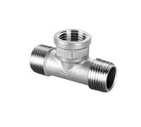 304 Stainless Steel Male Female Thread Tee Connector BSPT Pipe Fitting 1/4" 3/8" 1/2" 3/4" 1" 1-1/4" 1-1/2" 2"(Brown,3/8")