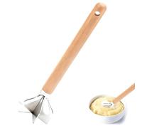 304 Stainless Steel Meat Chopper, 6 Blade Ground Beef Masher with Wooden Handle Potato Multi-Use Meat Mincer Tool for Hamburger, Vegetable Puree and Kitchen Essentials Masher