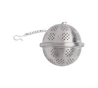 304 Stainless Steel Mesh Tea Strainer Ball with Chain Hook, Designed for Loose Leaf Tea and Spice Infusion, Tight Sealing Threaded Closure (L)